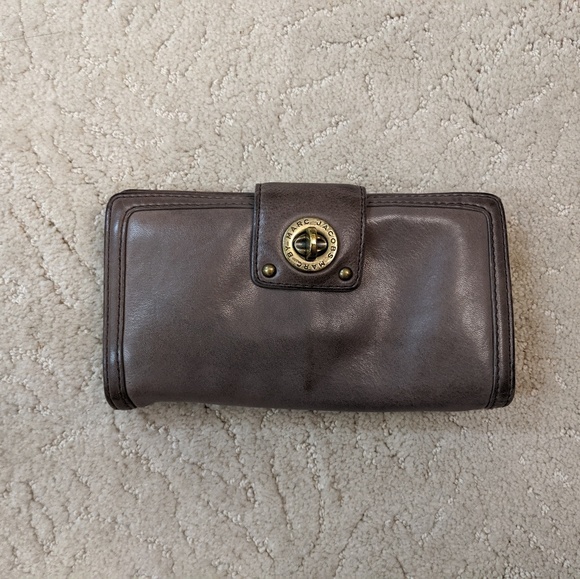 Marc Jacobs turnkey wallet grey MBMJ leather - Picture 1 of 5